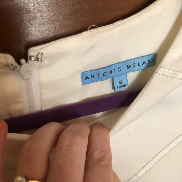 White three quarter sleeve work dress - Picture 2 of 2